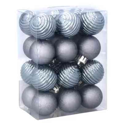 Ялинкова іграшка Chomik пластикові кульки компл. 24 шт, 3см, сіро-сині (5900779877153_1) Вінниця