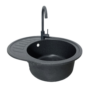 Мойка кухонная Adamant Ovum графіт + змішувач (1824296910413) Винница - изображение 3