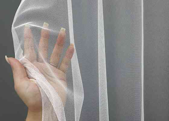 Тюль VR-Textil 1799т Грек-сетка с вышивкой и люрексом цвет Белый 300х270 см (40-655) Киев