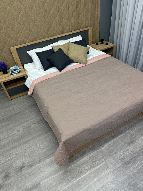 Покрывало двустороннее Decorator Microfiber куб 160х215 см какао с розовым (85-126) Киев - изображение 7