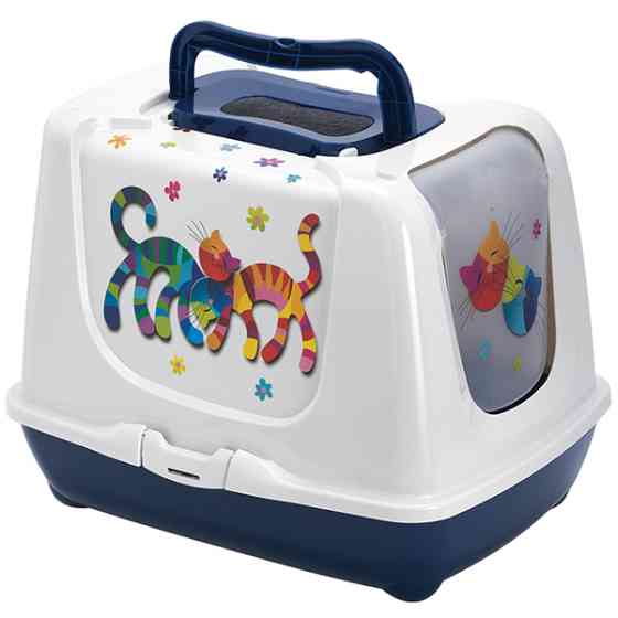 Moderna Trendy Cat Friends Forever МОДЕРНА ДРУЗІ НАЗАВЖДИ закритий туалет для котів, чорничний Київ