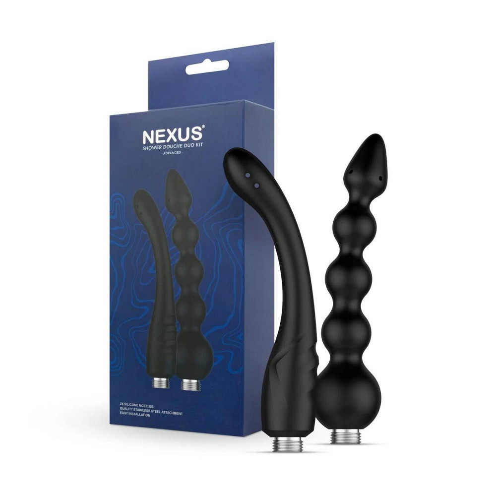 Набір анальних насадок для душу Nexus Advanced Shower Douche Duo Kit – Black, 2 шт Sex Aura Київ - фото 8
