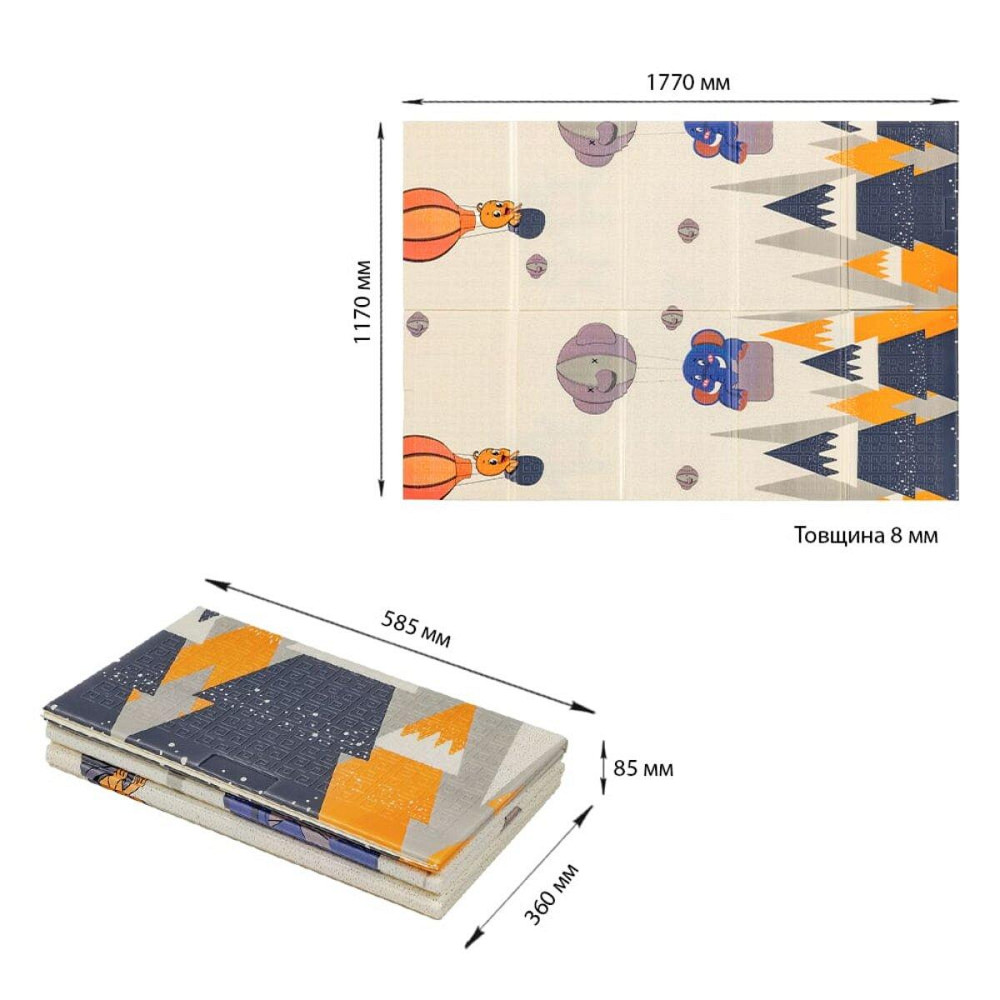 Коврик детский 117см х 177 х 8мм Воздушные шарики-Мишки (301) SW-00003031 Киев - изображение 3