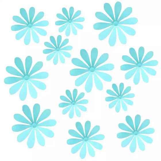 Бірюзові квіточки на меблі, стіну - 12шт. Київ