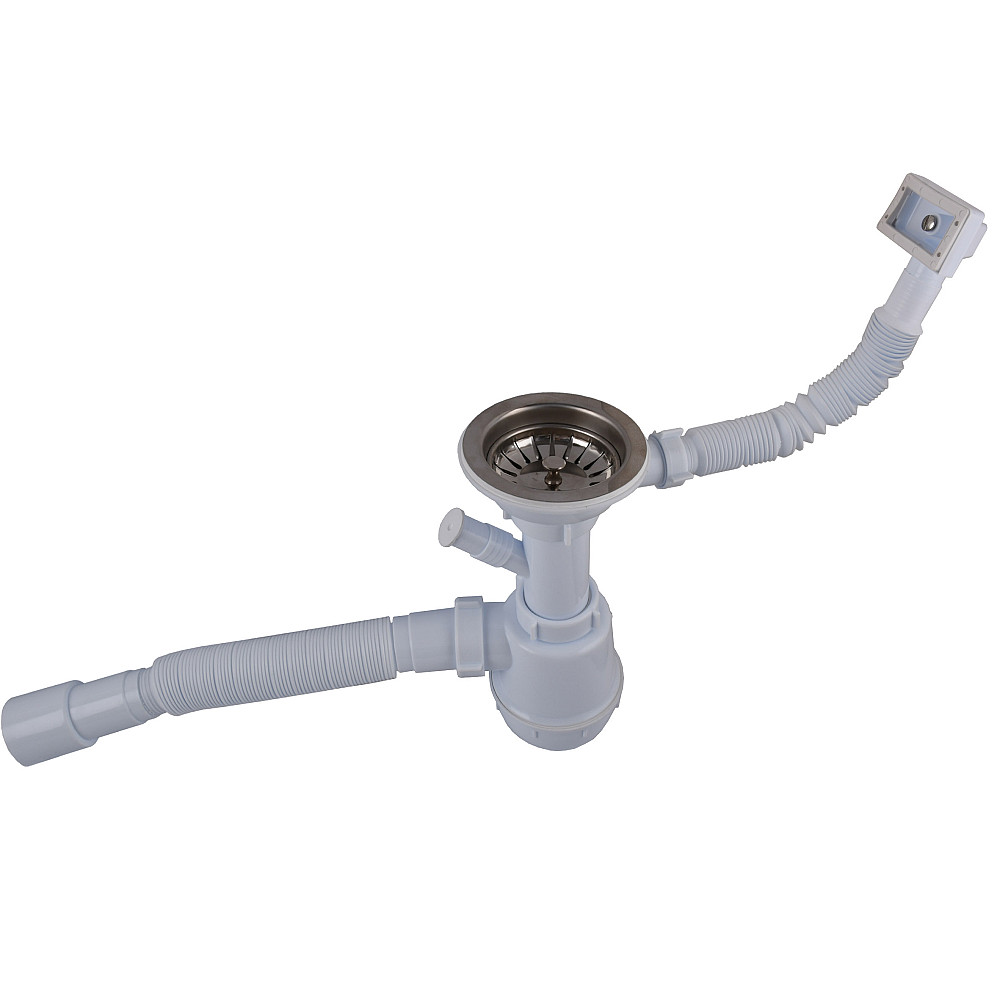 Сифон OPTIMUM 31/2″*40 для мийки з відведенням для прал маш, з прямокутним гнучким переливом та гнучкою трубою 40х40/50 OPTI  27343 Тернополь - изображение 4