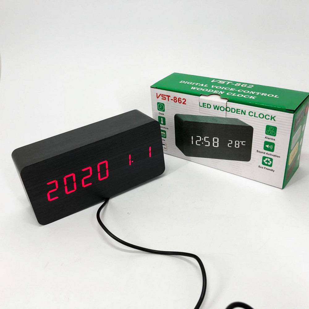 Настільний годинник LED на батарейках VST-862, Годинник електронний з яскравими цифрами настільний OD-55 Львів - фото 5