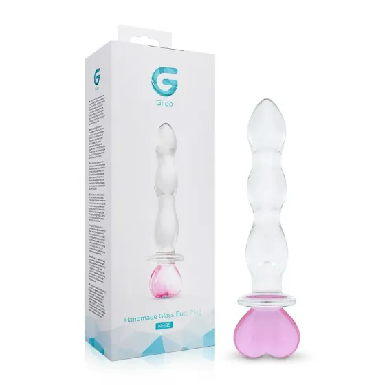 Стеклянная анальная цепочка Gildo Glass Butt Plug Heart Shape No. 35 Львов
