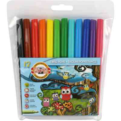 Фломастеры Koh-i-Noor Совята, 12 цветов, блистер (1012ET/12) Винница