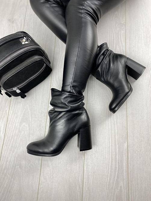 Injers Черевики жіночі INJERS чорні натуральна шкіра зима висота 13,5см каблук 8см (2894) 38р.3 Коломия - фото 4