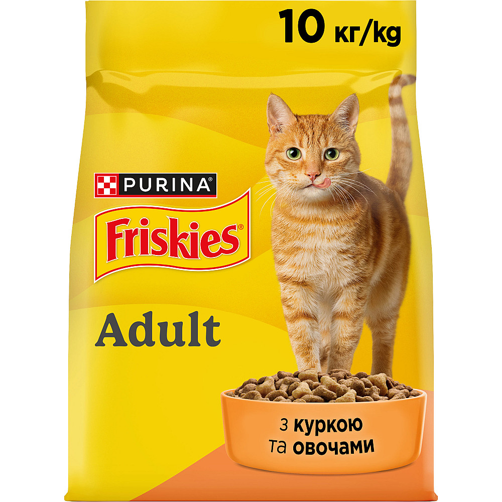 Сухий корм FRISKIES для дорослих котів, з куркою та овочами, 10 кг Київ - фото 2