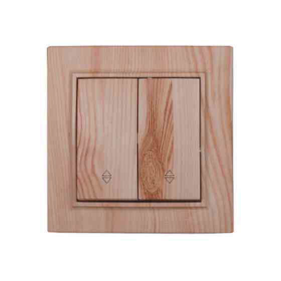 Выключатель двойной проходной, Enzo белое дерево Днепр