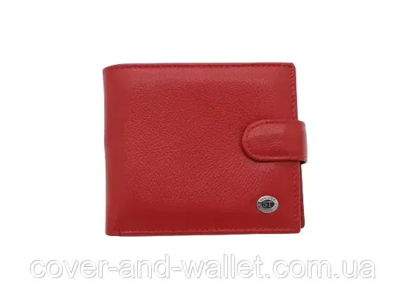Компактный женский кожаный кошелек на много карточек бордового цвета ST 39 Красный Киев - изображение 3