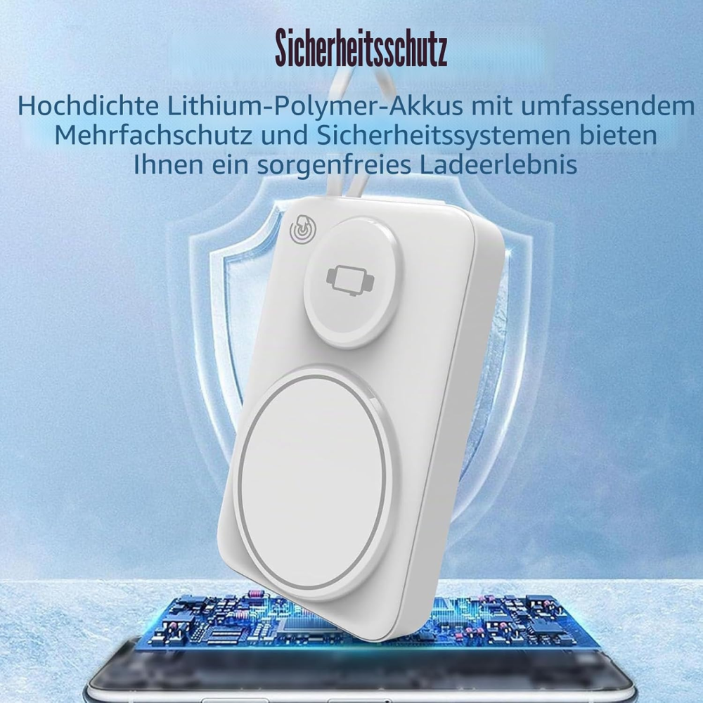 Магнитный повербанк EEAABBR 10000 мА·ч 3-в-1, беспроводная зарядка 15 Вт, USB-C 20 Вт, USB-A 22.5 Вт, для iPhone, Apple Watch Киев - изображение 7
