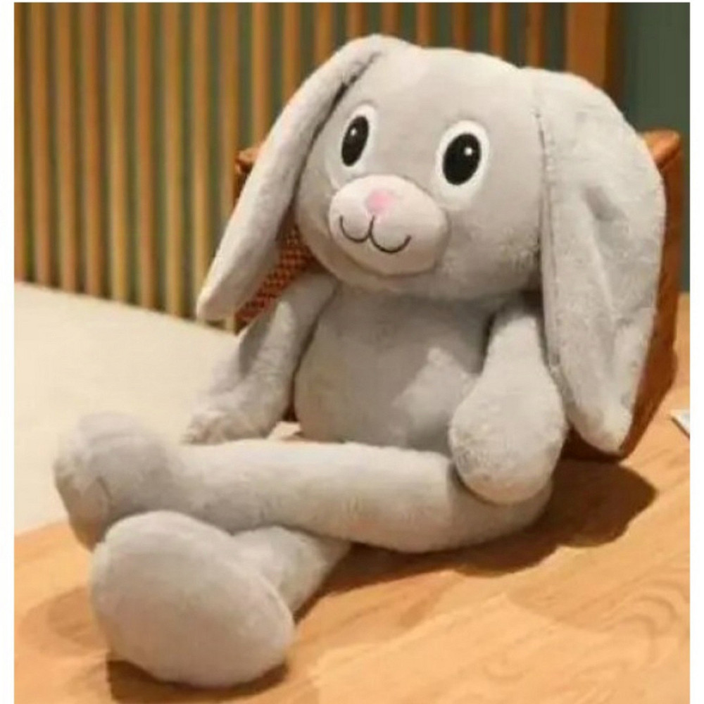 Плюшевый зайчик серый большая игрушка тянучка 75см Киев - изображение 2