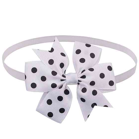 Бантик на шию для собак та котів one size біло-чорний Київ