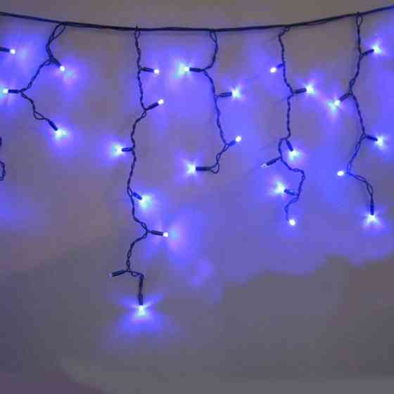Гирлянда LED 150 3.3Line Short curtain(Сосульки/Бахрома) B-2 Синяя 10Mетров Ул.+соед Черный Киев