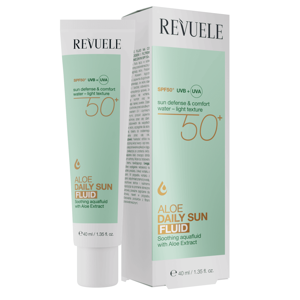 Флюїд для обличчя SPF50+ aloe daily sun Revuele 40 мл Київ - фото 1