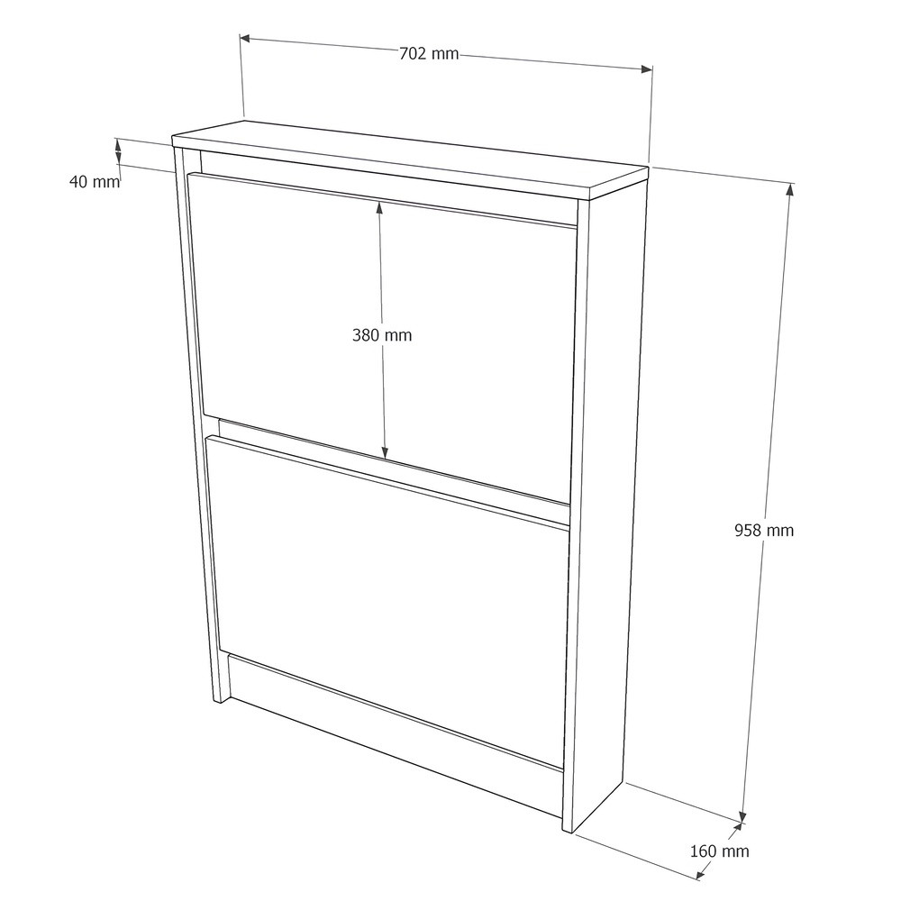 Тумба для обуви в прихожую Эверест Сити-160-2 70,2х16х95,8 см Дуб сонома/Графит (DTM-071088) Львов - изображение 8