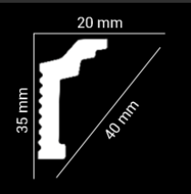 Потолочный плинтус 2м   GPX-1   35х20 mm для натяжных потолков Днепр