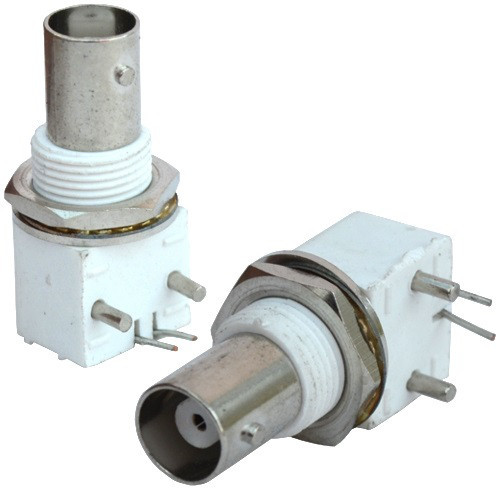 Гнездо BNC монтажное угловое, на плату, корпус пластик Полтава - изображение 1