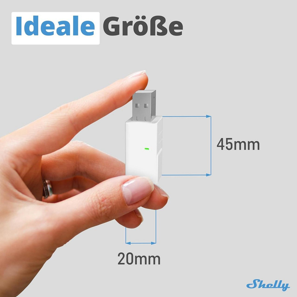 Шлюз Shelly BLU Bluetooth Wi‑Fi USB‑A донгл для автоматизації дому сумісний з Alexa Google Home iOS Android без хабу Київ - фото 2