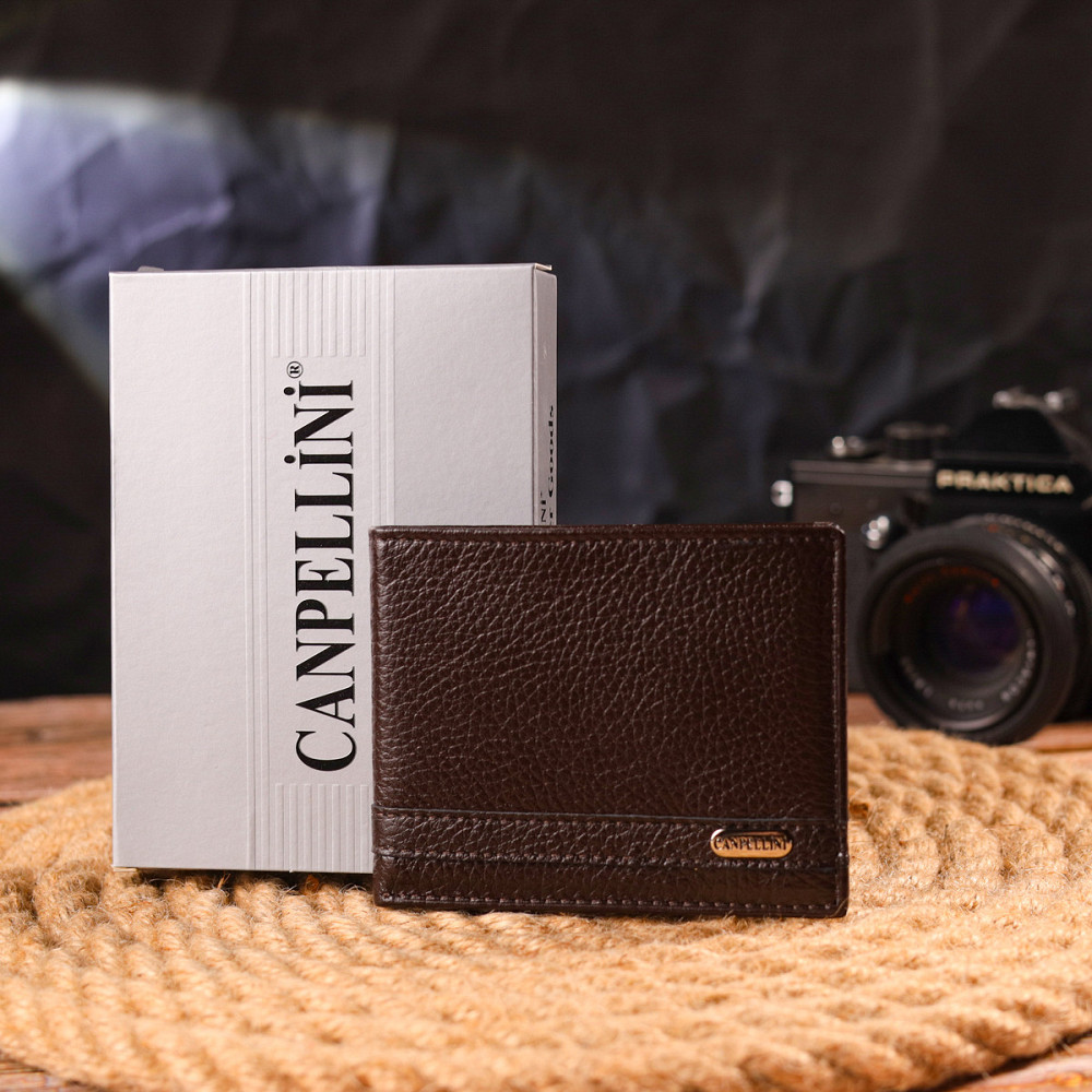Надежный зажим из натуральной зернистой кожи CANPELLINI 21517 Коричневый Киев - изображение 8
