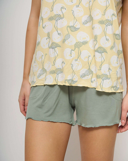 Женская пижама комплект с шортиками Вискоза - Фламинго Nicoletta 90508 Киев - изображение 8