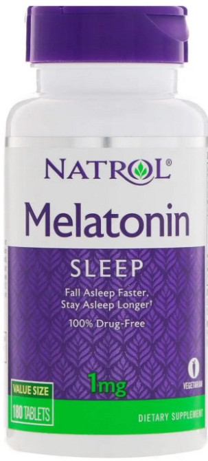 Мелатонін для покращення сну Natrol Melatonin 1 мг 180 таб Київ - фото 1