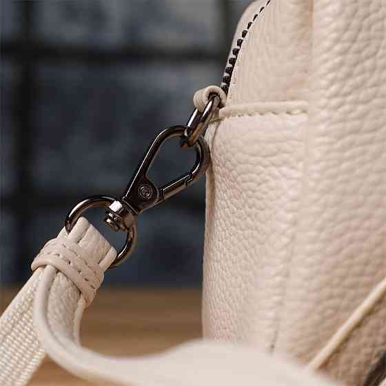 Компактна сумка жіноча з трендовим декором з натуральної шкіри Білий (Vintage) Київ