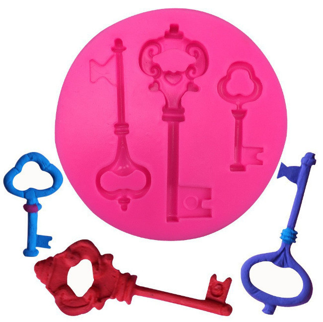 Молд силіконовий Ключі 75 мм рожевий Київ - фото 3