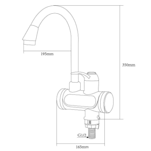 Кран-водонагрівач проточний JZ 0,4-5бар 3,0кВт для кухні гусак вухо на гайці Aquatica Житомир - фото 3