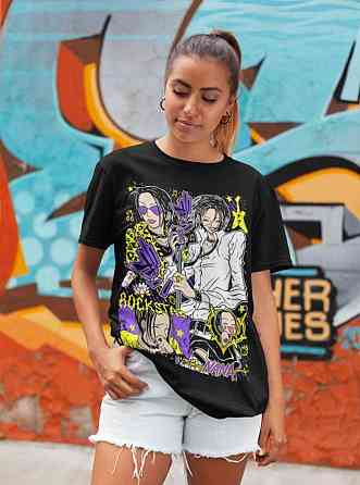 Футболка чоловіча з аніме принтом Нана Осакі Блакк Стонес оверсайз (S/M/L) Чорний AnimeJ1017 Дніпро