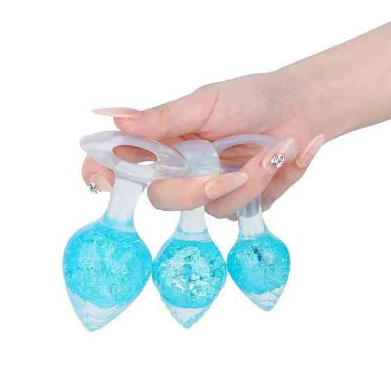 Анальная пробка Liebe Seele Heart-shaped Crystal Anal Plug - Blue Medium Sex Aura Киев