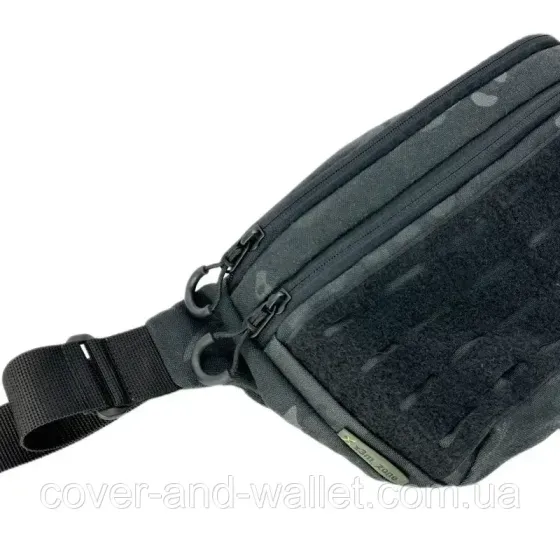 Большая тактическая сумка бананка черного цвета с велкро multicam black Киев