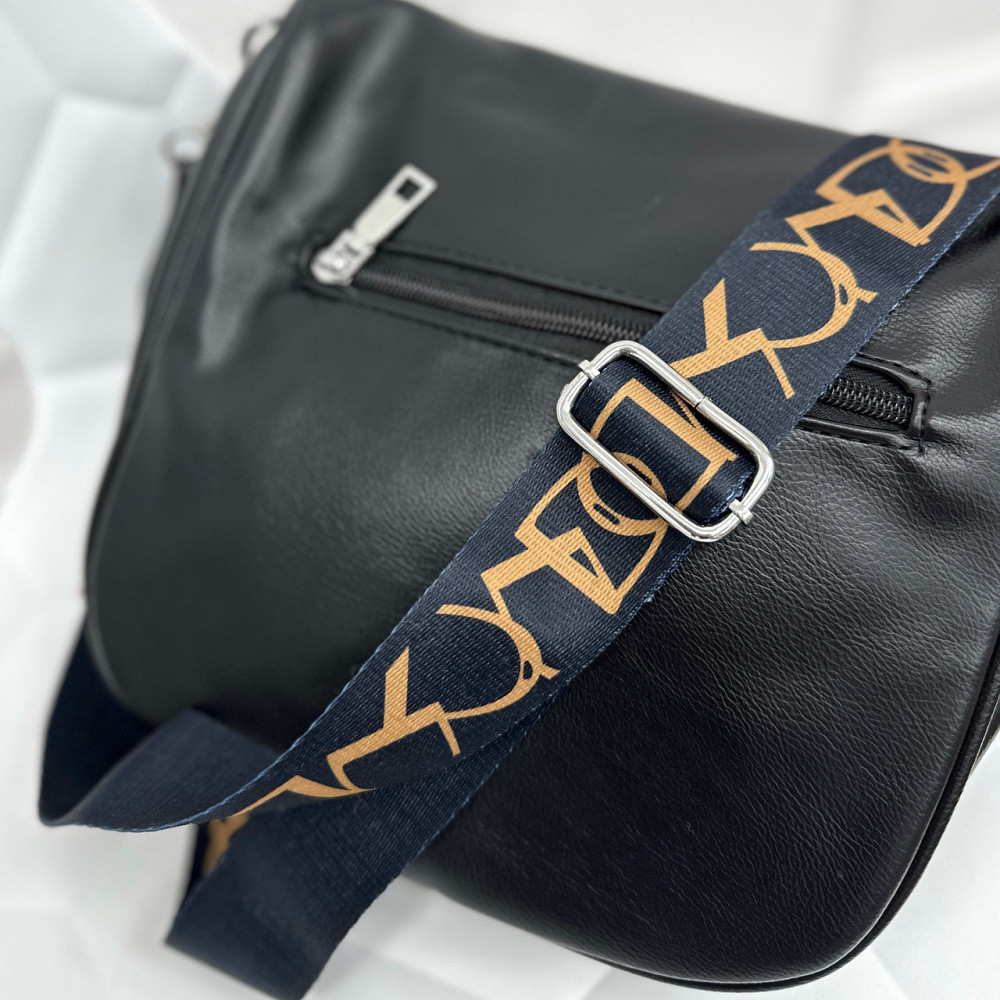 Жіноча сумка з накладною кишенею "Settle" оптом Чорний Київ - фото 3