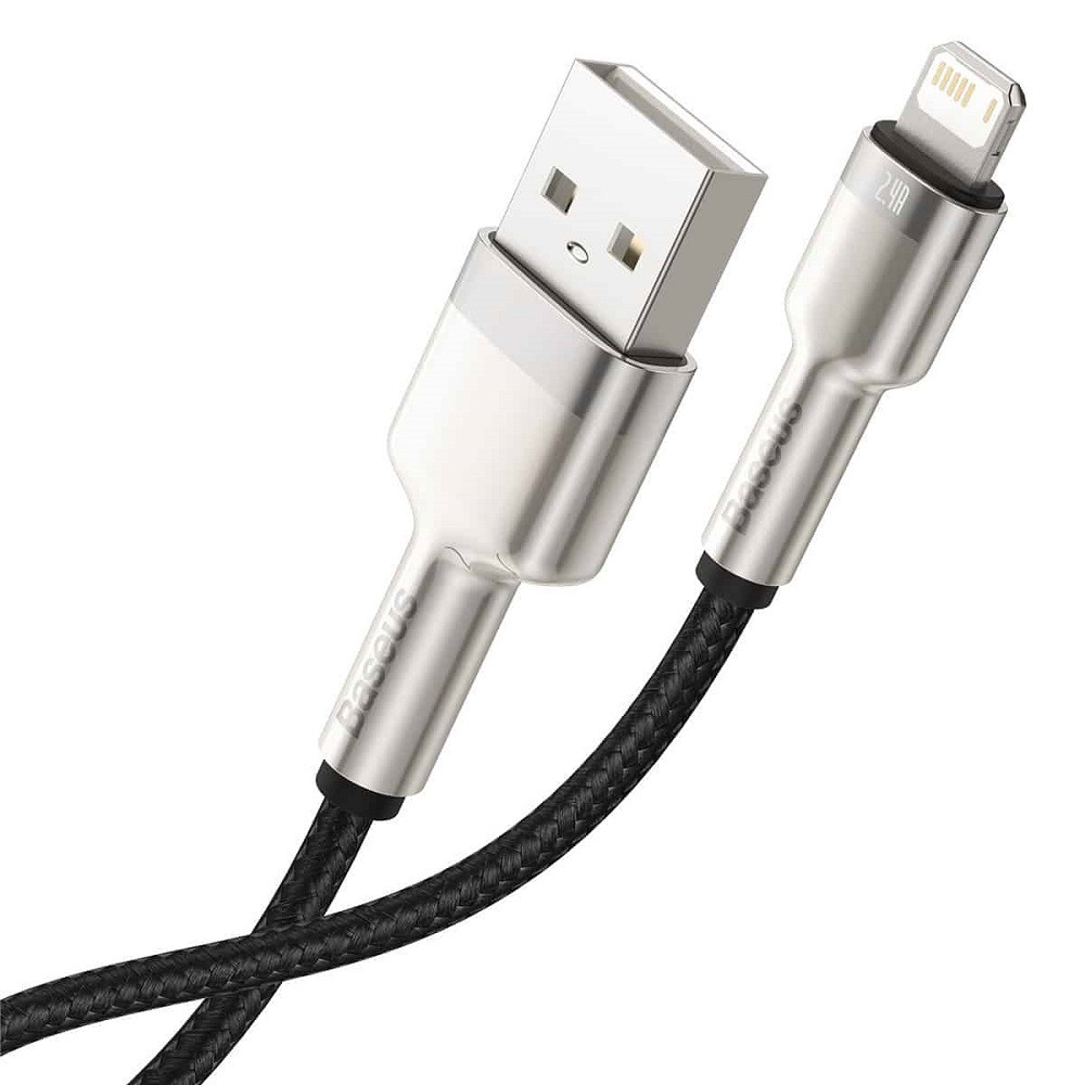 Кабель Baseus Cafule Series Metal Data Cable USB to IP 2.4A 2m Black Одесса - изображение 1