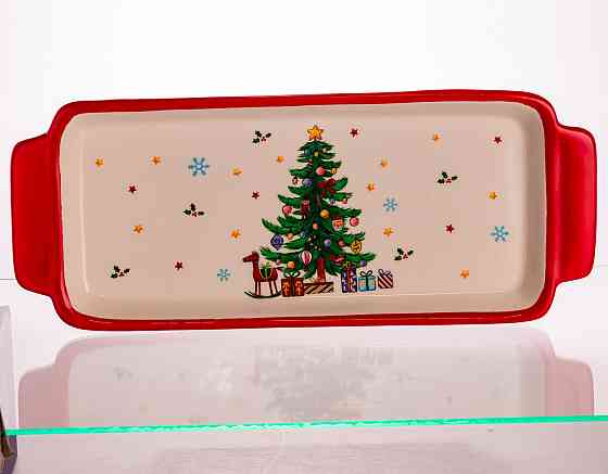 Yiwu Блюдо сервірувальне новорічне для закусок 39×15×2 (см) з порцеляни CR-1-1 Коломия