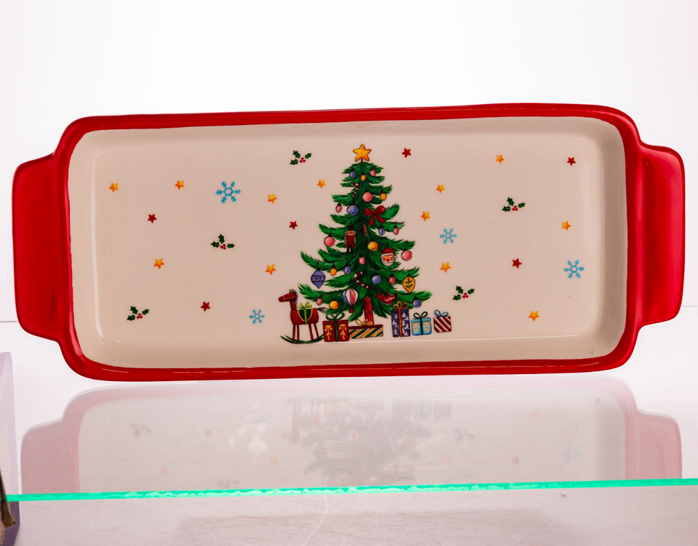 Yiwu Блюдо сервірувальне новорічне для закусок 39×15×2 (см) з порцеляни CR-1-1 Коломия - фото 1