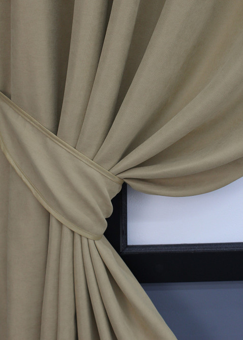 Комплект коротких штор VR-Textil Мікровелюр SPARTA № 1196ш Бежевий 140х170 см 2 шт (35-0105) Київ - фото 3