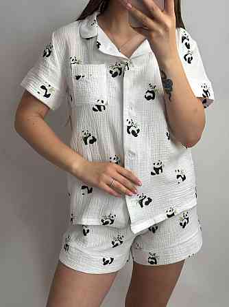 Жіноча піжама з шортами муслінова Панда M Харків