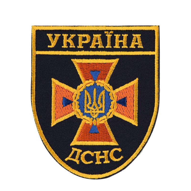 Шеврон ДСНС нового образца на липучке Velcro – вышитая нашивка для форменной одежды спасателей Украины Харьков - изображение 1