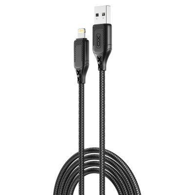 Дата кабель USB 2.0 AM to Lightning 1.0m braided black XO (NB235_L_Black) Вінниця - фото 1