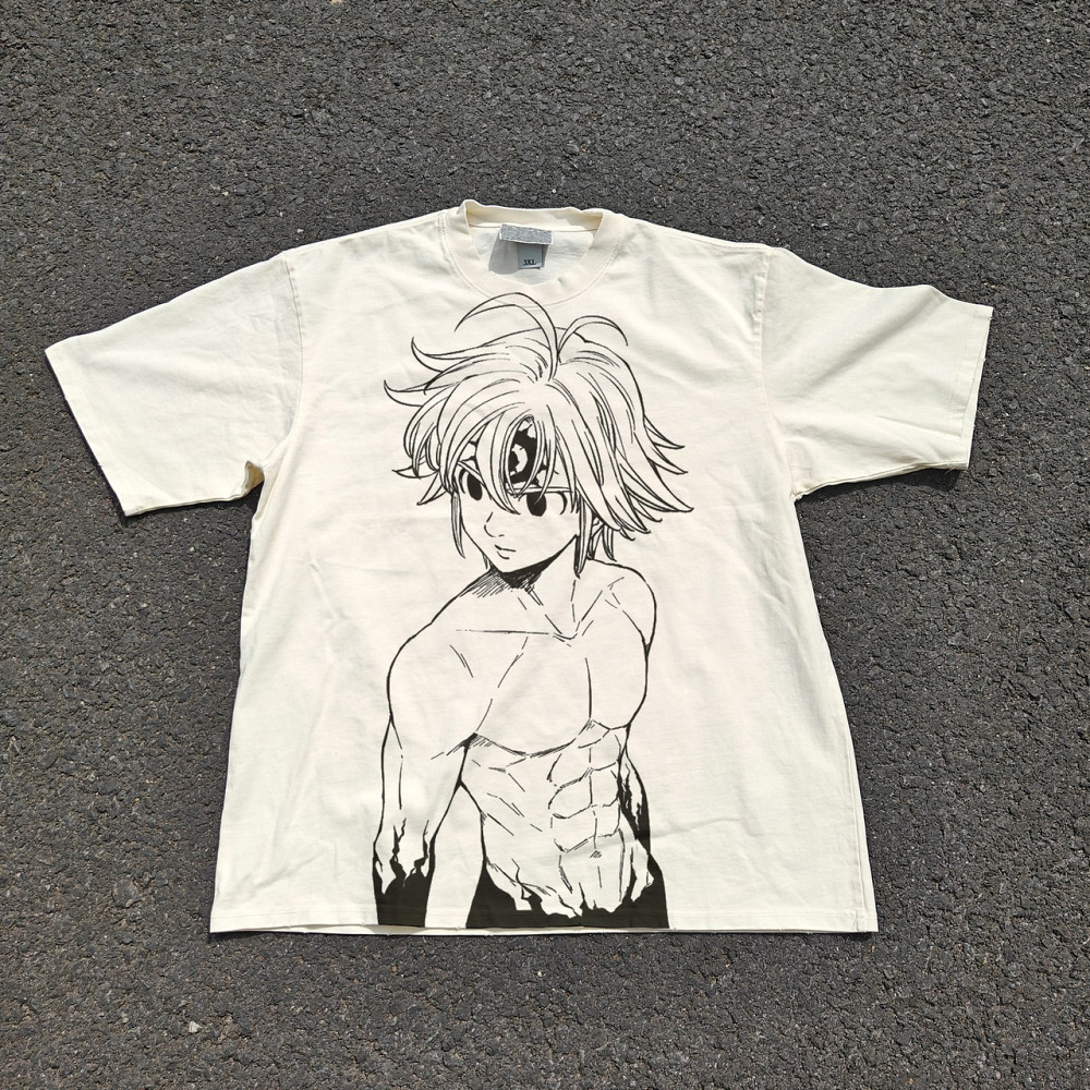 Футболка чоловіча з принтом аніме Аніме Севен Деадлй Сінс оверсайз (S/M/L) Черний Дніпро - фото 5