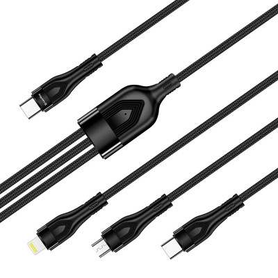 Дата кабель USB 2.0 AM to Lightning + Micro 5P + USB-C 1.2m 3.0A (PD60W data) Black ColorWay (CW-CBPDU3060-BK) Винница - изображение 1
