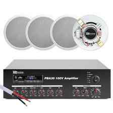 Колонка  Zestaw białych głośników instalacyjnych 4 x 5" CSPB5 100V z wzmacniaczem bluetooth Київ