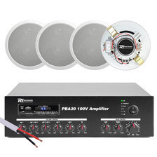 Колонка  Zestaw białych głośników instalacyjnych 4 x 5" CSPB5 100V z wzmacniaczem bluetooth Київ - фото 1