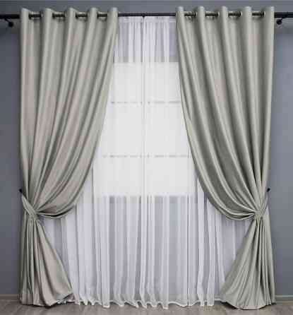 Комплект штор на люверсах VR-Textil Оксамит № 1657ш Сатин 150х280 см 2 шт (37-0231) Киев