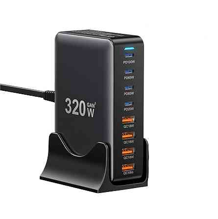 Мережевий зарядний пристрій Essager Engine 320 W 4xUSB-C+4xUSB-A Black (EZC320W-QJB0G-Z) ( 17393 ) Харьков
