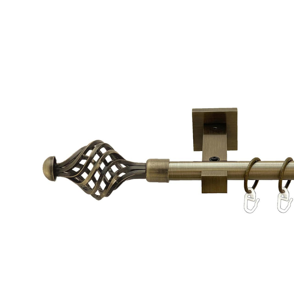 Карниз Orvit Арезо металевий однорядний техно гладка труба кільце металеве Антик 19 мм 160 см (00-00026774) Львів - фото 1