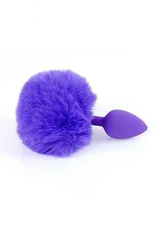Анальная пробка - Bunny Tail Silicone Purple Plug Purple Sex Aura Киев